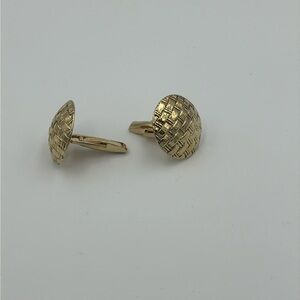 Basket Weave Look Goldtone Cufflinks